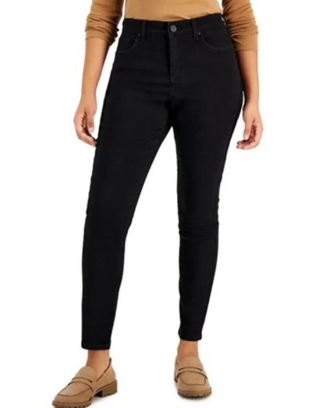 Style & Co. Women's Petite Curvy Skinny Jeans in Black